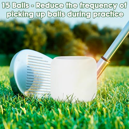 Practice Golf Balls (Pack of 15) - Lightweight Limited Flight Golf Training Balls for Full Swing & Backyard Practice, Perfect Training Aid for Golfers and Beginners, Indoor/Outdoor Use