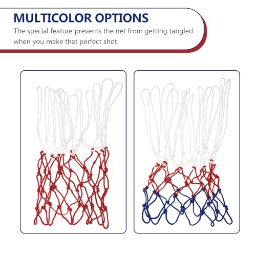 SHERCHPRY 2pcs Polyester Basketball Nets Heavy Duty Thick Mesh Tricolor Outdoor Basketball Rim Replacement for Professional Court and Training Use