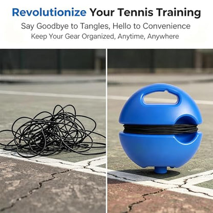 Solo Tennis Trainer Rebound Ball with Weighted Base, Portable Tennis Practice Rebounder, Anti-Tangle Elastic String for Backyard Park Indoor, Solo Training for All Levels