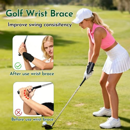 RILL 2-in-1 Golf Training Aid Set, Golf Swing Trainer for Posture Correction, Upgraded Memory Foam Smart Ball with Lanyard & Lead Wrist Trainer Brace for Muscle Memory, Corrects Chicken Wing
