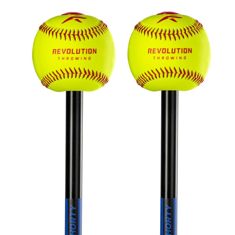 The Rev Pro Softball Arm Path Trainer (9in Ball) - Throwing & Pitching Trainer for Softball, Baseball, Waterpolo and Shoulder Warm-ups - size: Pack of 2, style: Rev Shorty Softball