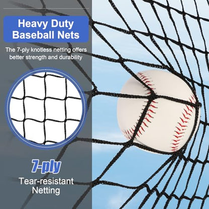 6'X6' Baseball Softball Practice Net,Pitching Net,Batting Net,with Bonus Strike Zone,Target and Bow Frame,for Hitting,Pitching,Catching - size: 6 x 6 FT, style: Full Mouth Version-Black