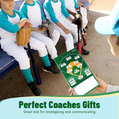 Dry Erase Coaches Clipboard， Reuse Baseball Dry Erase Coaching Board Double-Sided Baseball White Board for Coaches Writable and Erasable Coaching Board (Baseball) - style: Modern baseball