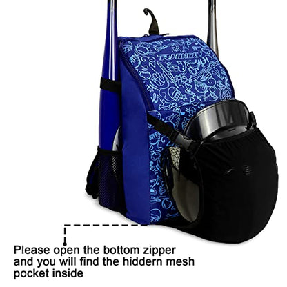 PHINIX Kids Youth Baseball Bag T-ball Backpack