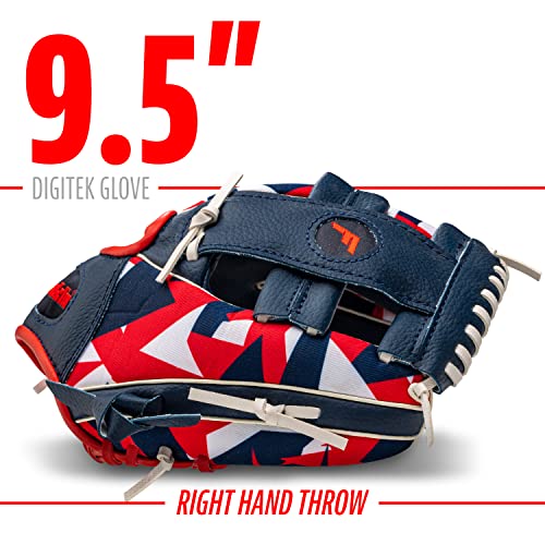 Franklin Sports Kids-Baseball Gloves - RTP Child's Tball Glove - Boys + Girls Teeball Mitt Set - Kids + Toddler - Right or Left Hand Throw - 9.5" - color: Navy/Red