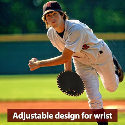 VioraWhite Pancake Baseball and Softball Training Glove - Flat & Soft Premium PVC Fielding Gear for Left-Hand Throw, Great Choice for Teens - color: Black
