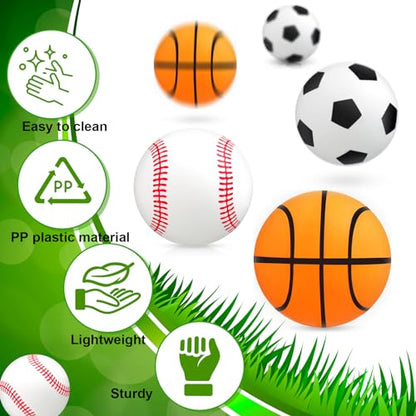 60 Pcs Sport Themed Table Tennis Balls 40mm Plastic Balls Beer Balls Bulk Balls Washable Game Balls for Carnival Pool Games, Pet Toy, Handicrafts, Party Decoration