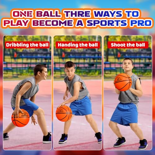 Silent Basketball Size 5 and Size 3, New Upgraded Grooved Airless Indoor Basketball, Non-derforming Package, Real Feel & Bounce Like Official Ball, Quiet Dribbling Indoor Training - size: Size3