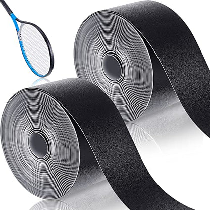 Deekin 2 Pieces Racket Protection Tape Racquet Head Guard for Tennis Practice Racquetball, 16.4' Roll - color: Black