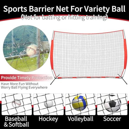 7x7/16x10/20x10ft Baseball Net Backstop Net,Fix Ball Stop Net by 4 Spike&2 Sandbag,Sports Net Barrier with Handbag,Lacrosse Net Backstop for Basketball,Hockey Train,Baseball Net Barrier for Playground - size: 16x10ft baseball backstop net