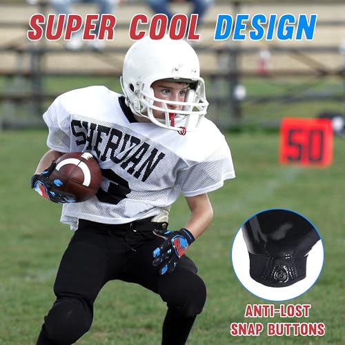 AIGEVTURE Youth Football Gloves Kids Receiver Gloves Sticky Football Gloves for Boys Girls - color: Football B, size: Youth XS
