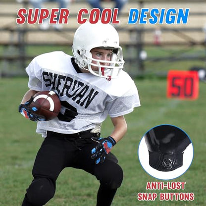 AIGEVTURE Youth Football Gloves Kids Receiver Gloves Sticky Football Gloves for Boys Girls - color: Football B, size: Youth M
