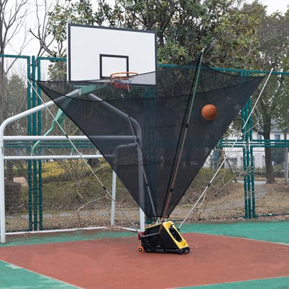 Automatic Basketball Shooting Machine, Dual - Power Rechargeable/Plug - in Shooting Trainer, 2-in-1 Electric Basketball Rebounder Machine