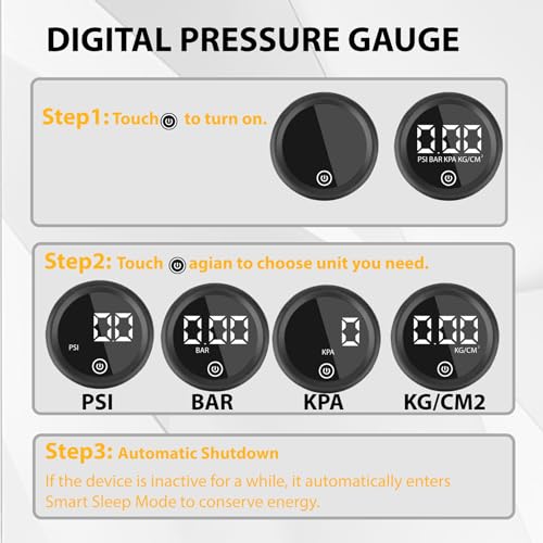 MOHEGIA Bike Floor Pump with Gauge: Air Bicycle Pump with High Pressure 160 PSI,Fits Schrader and Presta Valve -Inflator with Ball Pump Needles for MTB Road Bike, Ball, Balloon, Inflatables - color: Digital Gauge/black