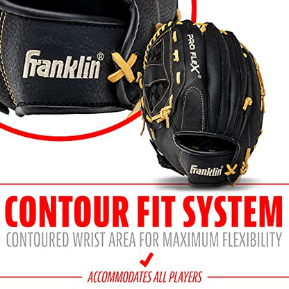 Franklin Sports Baseball Glove - Proflex Adult Baseball + Softball Glove - Outfield + Infield - Right and Left Hand - size: 12.5"