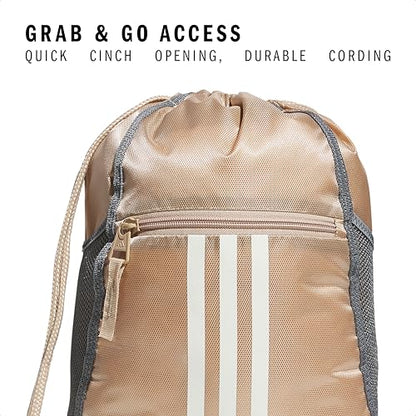 adidas Alliance Sackpack – Drawstring Backpack for Sports, Small Gym Bag - color: Magic Beige/Off White/2