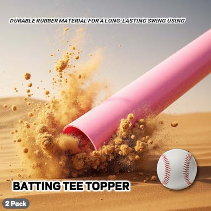 Baseball Softball Training Equipment for Training Hitting, Universal Batting Tee Topper Replacement, Strong Basic Ball Rest Rubber Cup - color: Pink