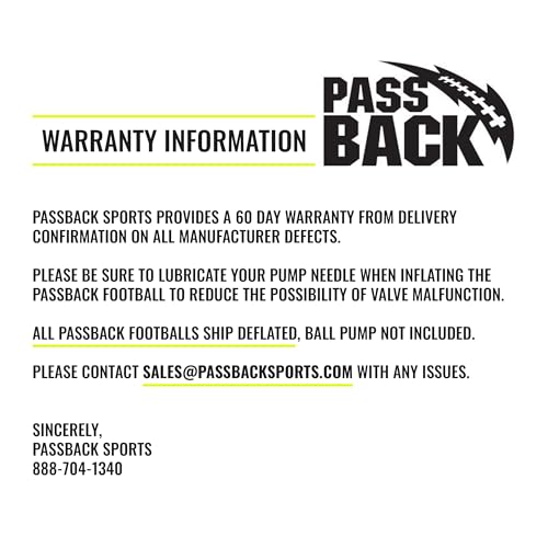 Passback Peewee Rubber Football, Ages 4-8, Elementary Training, Original, Warranty, Ships Deflated