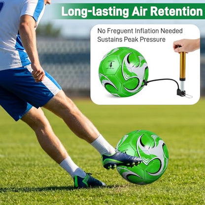 4 Pack Soccer Balls Size 5/4/3 Bulk with Pump, Carry Net, Needles - Pelota De Futbol Official Size Training Practice & Match Ball - Ideal Soccer & Birthday Gift - color: Color-Whirlwind, size: Size 4