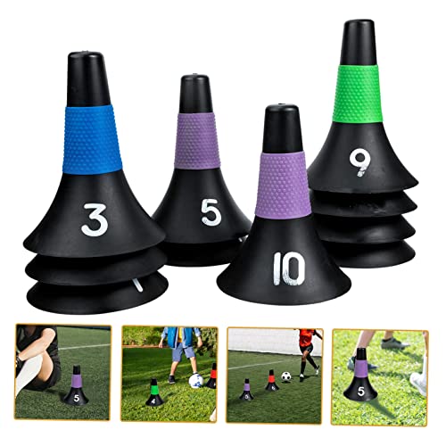 STOBOK 10pcs Horns Shaped Athletic Cones for Football Training Creative Sport Disc Marker Cones for Drills Durable Sign Barrels for Sports Practice and Coaching