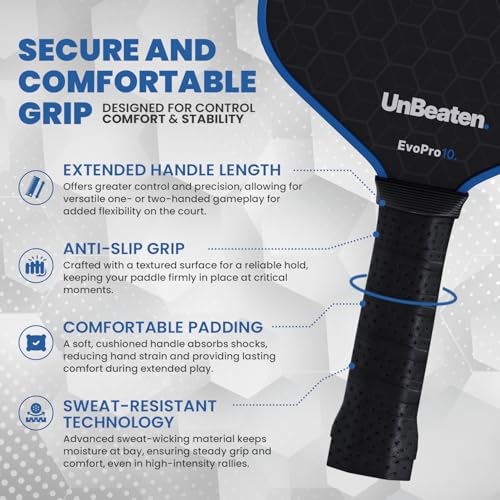 Pickleball Paddles Set of 2, USAPA Approved Carbon Fiber Pickleball Paddles 16mm Set, Pickleball Paddle for Men and Women, Lightweight Pickleball Rackets Including 4 Pickle Balls & Bag