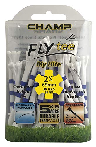 Champ Zarma FLYtee My Hite 2-3/4" 30 count - color: White/Blue Stripes