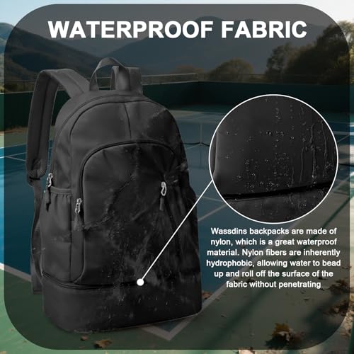 Pickleball Backpack for Women Men, Gym Back Pack with Shoe Compartment Pickleball Bag Fits 2 Pickle Ball Paddles