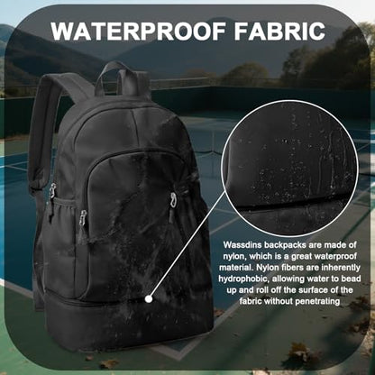 Pickleball Backpack for Women Men, Gym Back Pack with Shoe Compartment Pickleball Bag Fits 2 Pickle Ball Paddles