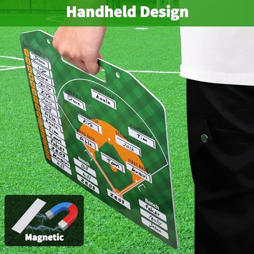 Magnetic Coach Marker Boards, Dry Erase Double-Sided Coach Lineup Clipboard, Coaches Gift, Fit for Basketball, Football, Soccer, Baseball - style: Baseball
