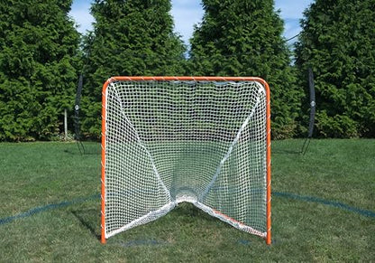 Velocity - Single Portable Folding Lacrosse Goal - Official 6' x 6' x 7' Size Compatible with 4, 5, 6,7mm White or Black Net, Foldable and Portable for Easy Training and Storage - Sports Equipment