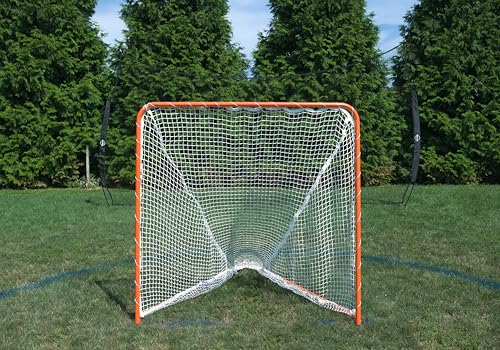 Velocity - Single Portable Folding Lacrosse Goal - Official 6' x 6' x 7' Size Compatible with 4, 5, 6,7mm White or Black Net, Foldable and Portable for Easy Training and Storage - Sports Equipment