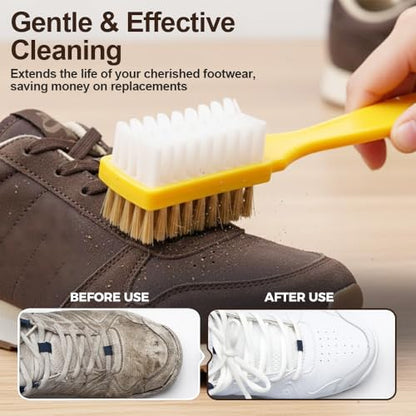 Suede Shoe Brush and Eraser,2 in 1 Scrub Suede Shoe Brush, Rubber Polish Eraser with Soft Plastic Bristles for Nubuck Cleaning (Plastic Handle/3pcs) - color: Plastic Handle/3pcs