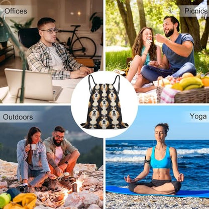 Beam Backpack Drawstring Sack Large Capacity for Soccer Basketball Sports Workout Equipment Travel, Rottweilers And Thistles Bags - color: Picture (1008)