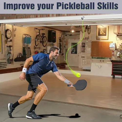 Pickleball Trainer - Continuous Rebound Pickleball Drills Enhance Reaction Time & Hand-Eye Coordination - Ideal Gift for All Skill Levels