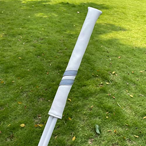 Classic Golf Alignment Stick Cover Headcover Holder 13in Hold at Least 2 Sticks - White, Light Blue, Black Soft Synthetic Leather Well Made