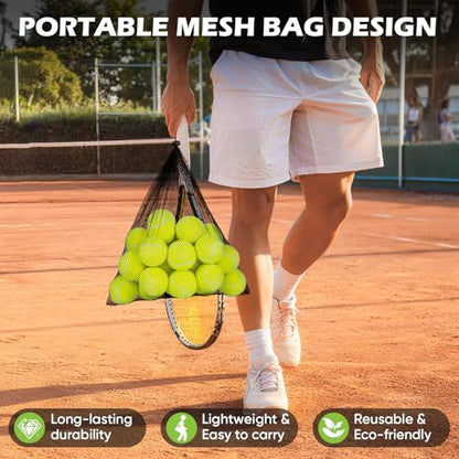 Treeroot 16/30/40/60 Pcs Tennis Balls, High Elasticity Tennis Balls Bulk, Comes with a Portable Mesh Bag, Tennis Ball for Dogs, Suitable for Beginner Training Ball, Durable & Bounce