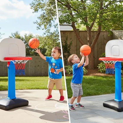 Basketball Net Compatible with Little Tikes – 12 Loops Professional Basketball Net Replacement, Heavy Duty Outdoor Basketball Hoop Net, Red-White-Blue
