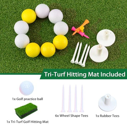 Golf Hitting Mat,Thickened Tri-Turf Golf Practice Mat For Indoor Outdoor Training,Swing Path Hitting Turf Mat With Non-Slip EVA Backing,Portable Golf Accessories Gifts For Men& Dad &Husband