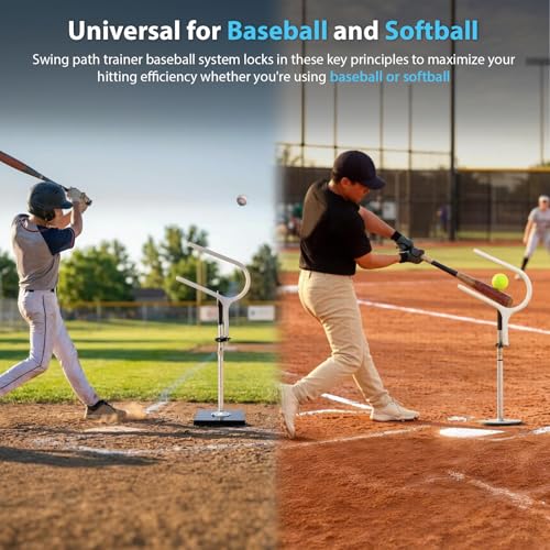 25° Baseball Swing Path Trainer, Upgraded All-Aluminum Tubing Clamps Bat Path Trainer, Softball & Baseball Swing Path Trainer