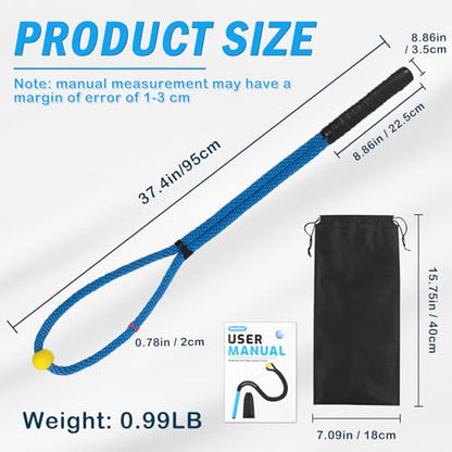Weighted Premium Golf Rope Swing Trainer, Professional Golf Swing Rope, Warm-Up Training Tempo Aids with Ball and Grip to Improve Speed, Rhythm, Flex & Strength for All-Level Golfers - color: Blue