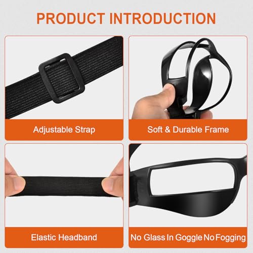 Improving Basketball Skills, Say Goodbye to Bowing - Professional Dribbling Goggles Basketball Sports Training Glasses, BLACK