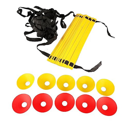 Tissting Speed Agility Training Kit with 10 Cones & Bag, Football Soccer Training Equipment for All Athletes - Portable Footwork Ladder Set for Indoor Outdoor Sports Drills
