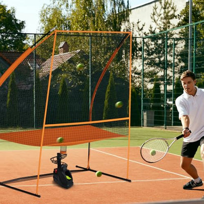 MR Tennis Ball Return Net 7’x6’, Freestanding Tennis Training Net, Multi-Sport Training Return Net for Tennis, Pickleball, Softball, Baseball Compatible w/Toss Machine Without Pitching Machine