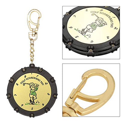 Golf Score Counter 18 Holes, Stroke Shot Keeper with Keychain Clip, Portable Golf Accessory for Tracking Score, Double Sided Rotating Dial Design