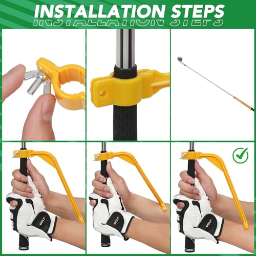 Golf Training Aids 5-Piece Complete Swing Trainer Set - Includes The Connector Ball, Wrist Hinge, Arm Band & 2 Wristbands - Fix Chicken Wing & Improve Consistency - Gift for Beginner Men Women