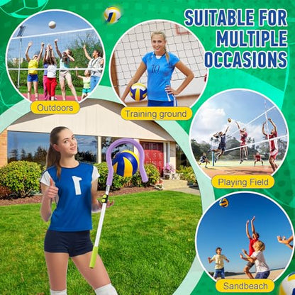 Silipull Adjustable Volleyball Spike Trainer with Question Mark Hook Volleyball Training Equipment Durable Lightweight Hitting Trainer Equipment Volleyball Holder for Serving Jump Spiking