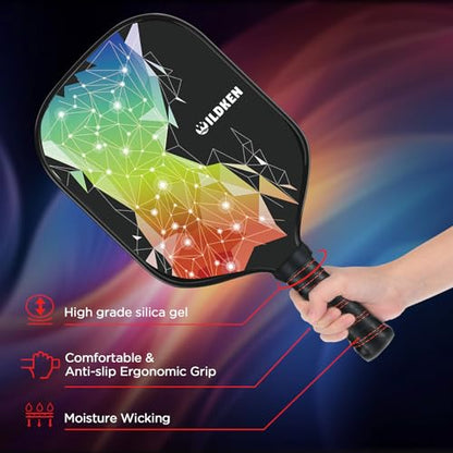 WILDKEN Pickleball Paddles Set of 2, 7.9oz Lightweight, USAPA Approved Fiberglass Paddles with 2 Pickleballs & 1 Bag
