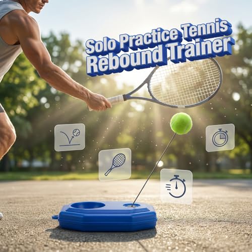 Tennis-Trainer Set, 2026 New Tennis Ball Training Baseboard Tennis rebounder with Weighted Base Portable Tennis Trainer Multifunctional Tennis Solo Practice kit