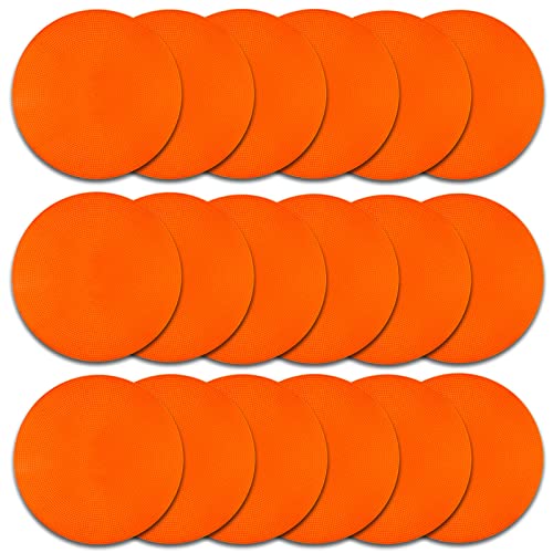 Spot Markers Rubber Floor Dots 9inch Non Slip Agility Dots Flat Cones for Kids Sports Soccer Basketball Training, Social Distancing, Preschool Kindergarten Classroom - style: 18Pcs Red-orange