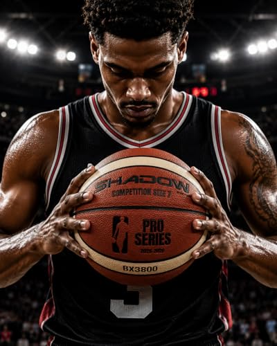Shadow Pro Series 3800 Basketball, Size 7, Premium Competition Grade leather, Orange and Cream, Great durability. Reinforced butyl bladder. Adult Size 7, 28.5 inches. GST leather. Includes Inflator.